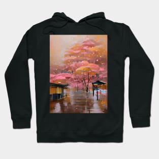 Rain In Japan Rose Gold Artwork Style Hoodie